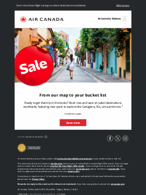 Air Canada - Sale on now! Where in the world will you go?