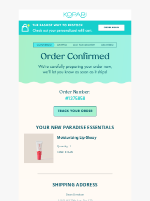 Kopari Beauty - Your Kopari order #1375858 is confirmed