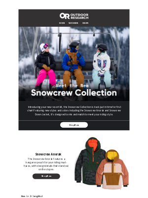 Outdoor Research - New Snowcrew just dropped!