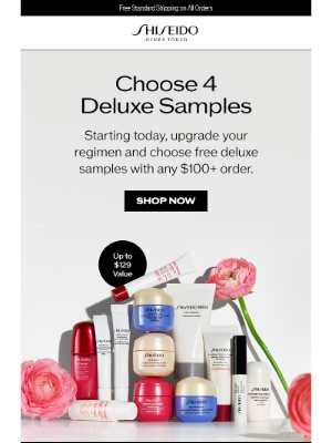 Shiseido - Take Your Pick of 4 Free Deluxe Samples