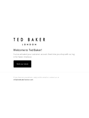 Ted Baker (United Kingdom) - Customer account confirmation