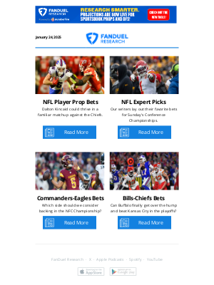 FanDuel - NFL Conference Championship Player Prop Bets