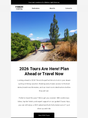 Trek Travel - Your first preview of 2026 tours ✨