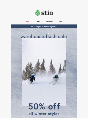 Stio - 50% Off All Winter Styles Ends Tonight!