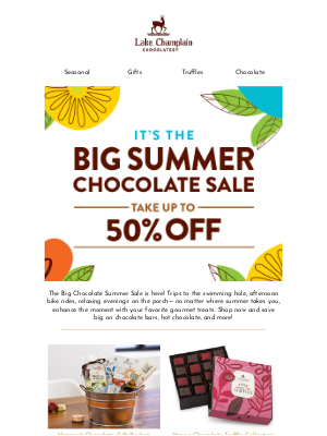 Lake Champlain Chocolates - The Big Summer Chocolate Sale starts now!