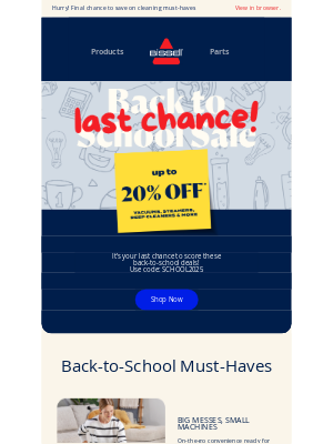 BISSELL - Final Hours: Save up to 20% before school starts