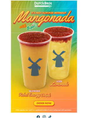 Dutch Bros. Coffee LLC - Mangonada is back 🥭🍓