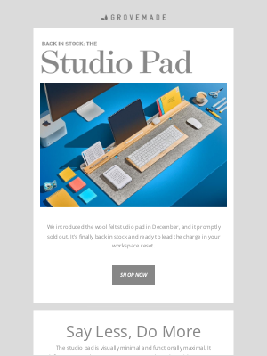 Grovemade - Back in Stock: The Studio Pad