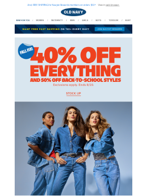 Old Navy - Get your Fall fix! 🍂 Snag $15 sweatpants PLUS 40% off everything online