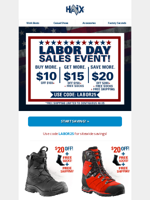 Haix North America - Lace up for Less this Labor Day
