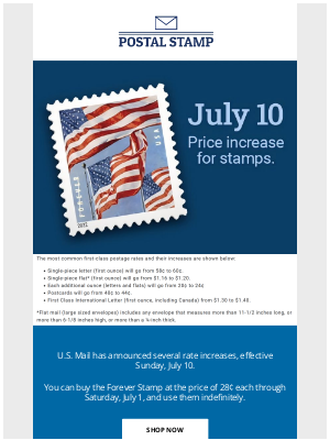ShopHQ - Stamp Prices Go Up July 10 – Buy Now & Save