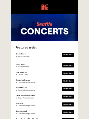SeatGeek - Coming to Seattle: Steve Lacy, Elton John, The Weeknd and more!