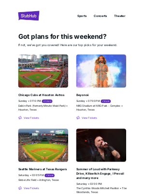 StubHub - 📣 Get in on the Action: Chicago Cubs at Houston Astros