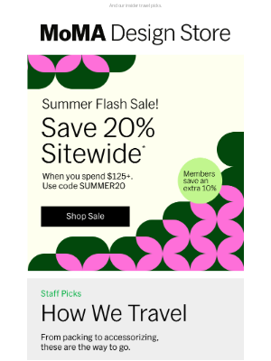 Museum of Modern Art Store (MoMA) - Flash Sale! 20% Off Sitewide