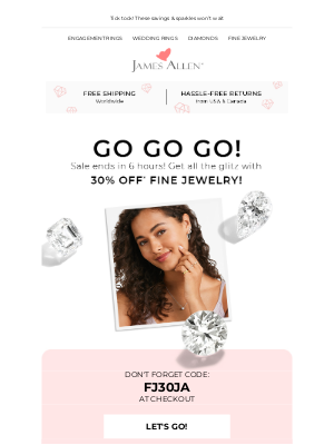 James Allen Rings - Last Hours To Enjoy 30% Off Fine Jewelry!