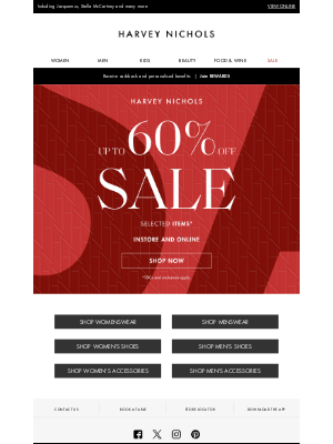 Harvey Nichols - Up to 60% off Sale just dropped