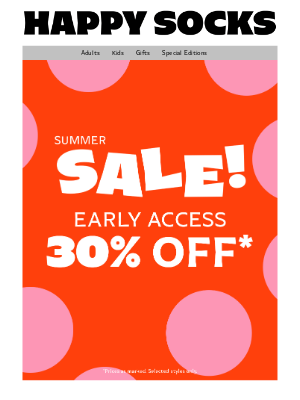 Happy Socks - SALE Early Access—30% OFF!