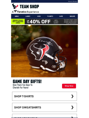 Houston Texans - Holiday Cheer & Up To 40% Off Game Day Gear