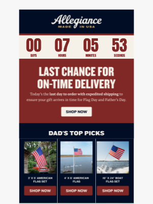 Allegiance Flag Supply - Last Chance for On-Time Delivery 🚚