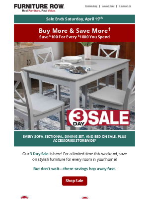 Furniture Row - Don't Miss Every Sofa, Sectional, Bed, and Dining Set ON SALE†