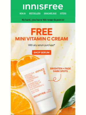 Innisfree - LAST CHANCE! FREE Mini Vitamin C Cream