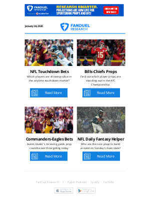 FanDuel - NFL Conference Championship Touchdown Bets