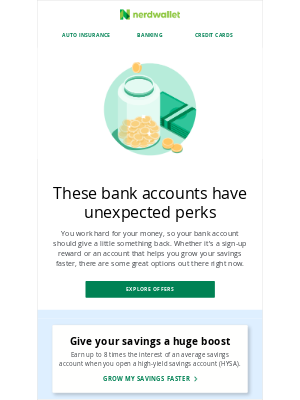 NerdWallet - Some bank accounts come with a little something extra 👀