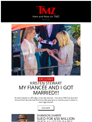 TMZ - Kristen Stewart and Fiancée Dylan Meyer Get Married