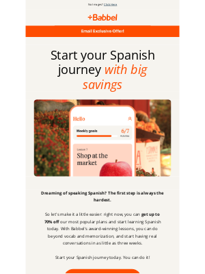 Babbel - ⚡ Limited-time offer: 70% off to start your Spanish journey.