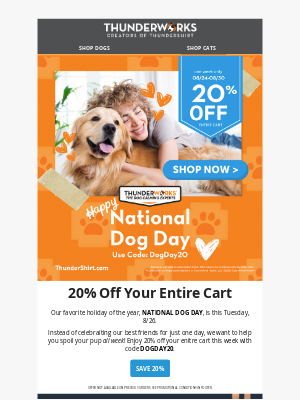 ThunderWorks Inc - Celebrate National Dog Day All Week 🐶🧡