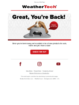 WeatherTech - Hello! Let's Reconnect?