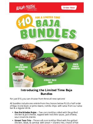 Baja Fresh - $10 Baja Bundles are HERE!