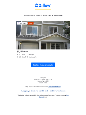 Zillow - New Rental Listing: 21223 40th Pl S, Seatac, WA 98198 matches your 'Seatac WA' Saved Search.