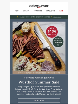 Cutlery and More - Wusthof Summer Sale ends soon! ☀️🔪🍉