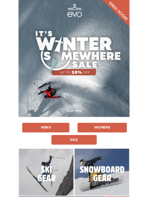 evo - Ends Soon! Up to 50% Off Winter Gear