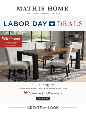 Mathis Brothers Furniture - Labor Day Dining Deals 😎 SAVE in Style
