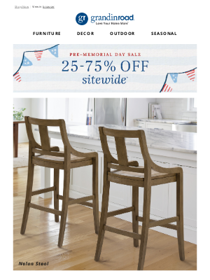 Grandin Road - All-wood bar stools add beauty and warmth