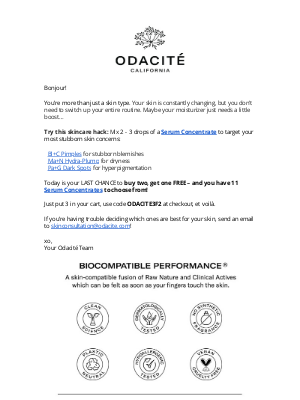 Odacité - ICYMI: Serum BOGO ⏰