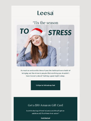 Leesa - Put the season's stress to rest