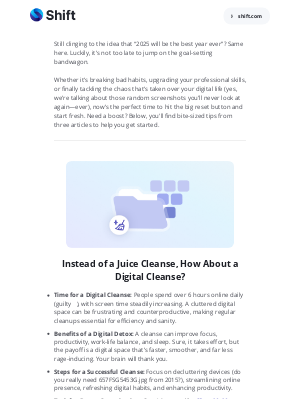 Shift - Digital cleanse > juice cleanse