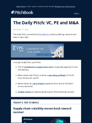 PitchBook Data - Supply chain tech readies for consolidation