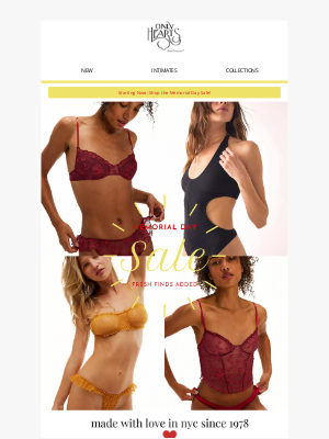 Only Hearts Ltd - Starting Now 💛☀️🍓 Memorial Day Sale!
