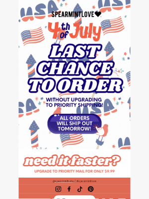 Spearmint Ventures  Llc - Ends Tonight: Last Day for Standard 4th of July Delivery