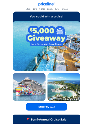 Priceline - 🎟️ You could win a cruise vacation