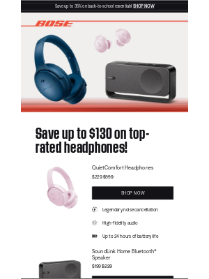 Bose - Save up to $130 on top-rated headphones!