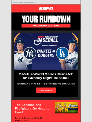 ESPN - This Weekend: Yankees at Dodgers & More ⚾