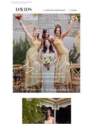 David's Bridal - A butter yellow bridal party 🧈