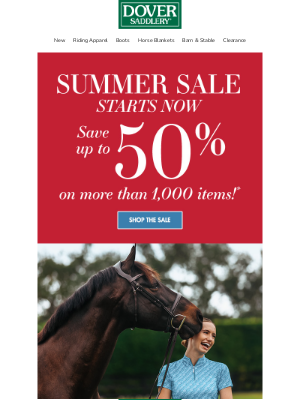 Dover Saddlery - 20% Off Select Horseware, EquiFit & Essex Classics + 15% Off DeNiro - Final Day!