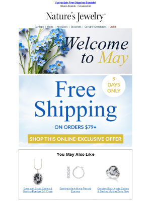 Nature's Jewelry - Have You Saved with Free Shipping? Shop Now!