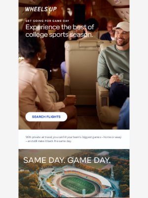 Wheels Up - Calling all sports fans: Book your flights to your favorite college games